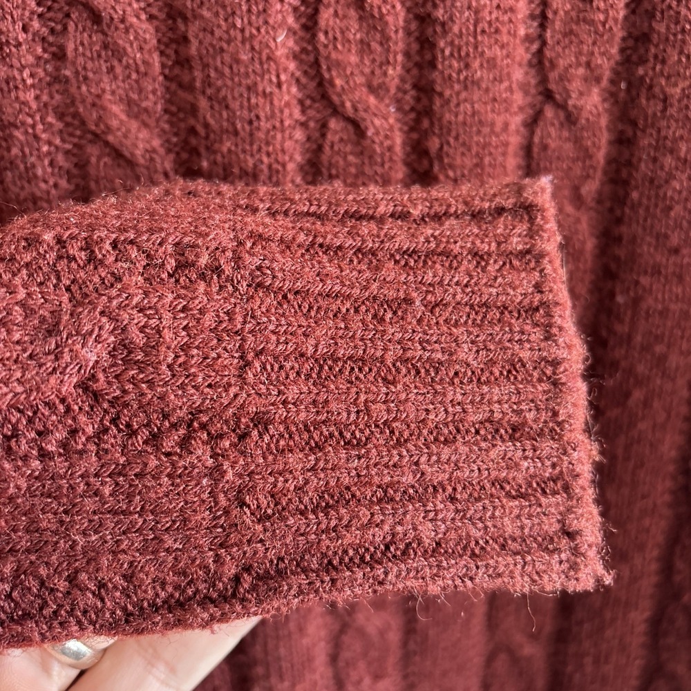 Vintage Jantzen Cable Knit Maroon Red Sweater Mens size Medium made in USA - Picture 7 of 7